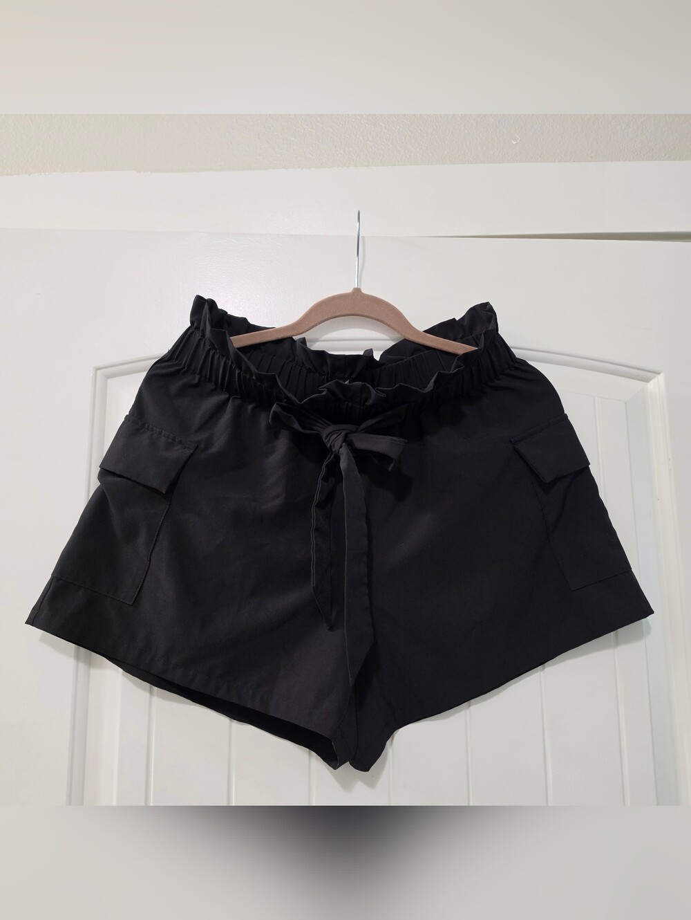 Paperbag Cargo Tie-Front Shorts Women's Size Med